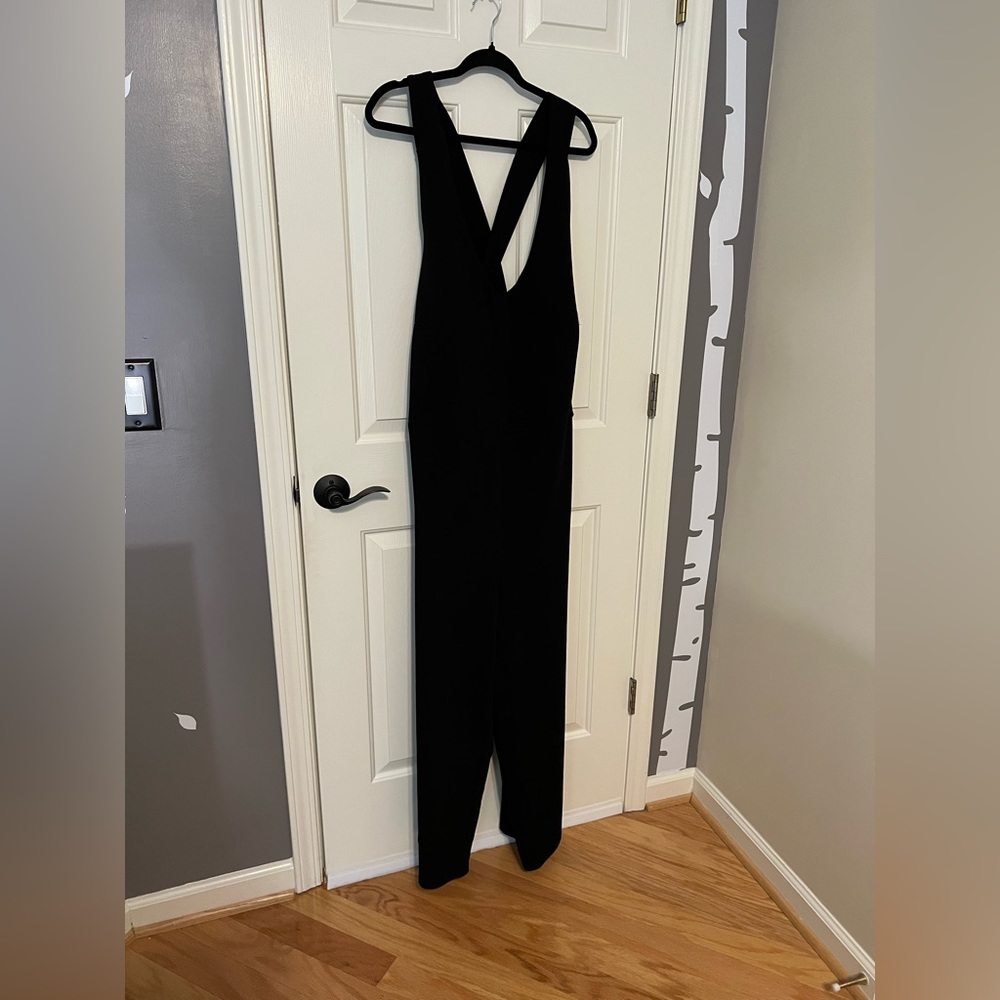 Black dressy jumpsuit 3X women’s plus crisscross back - worn once